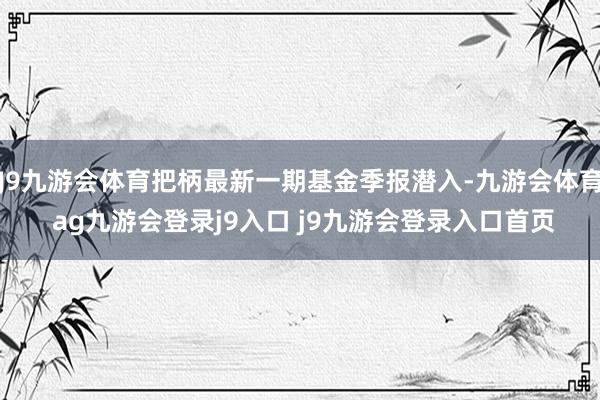 J9九游会体育把柄最新一期基金季报潜入-九游会体育 ag九游会登录j9入口 j9九游会登录入口首页